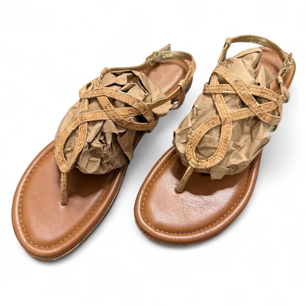 Kelly & Katie Strappy Cork Slingback Sandals - Size 11